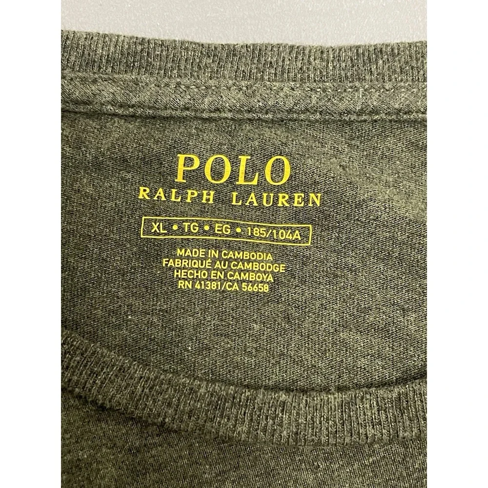 Polo Ralph Lauren Classic Fit Long Sleeve T Shirt Men's Size XL Green Gold Pony